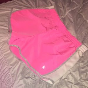 Pink running shorts